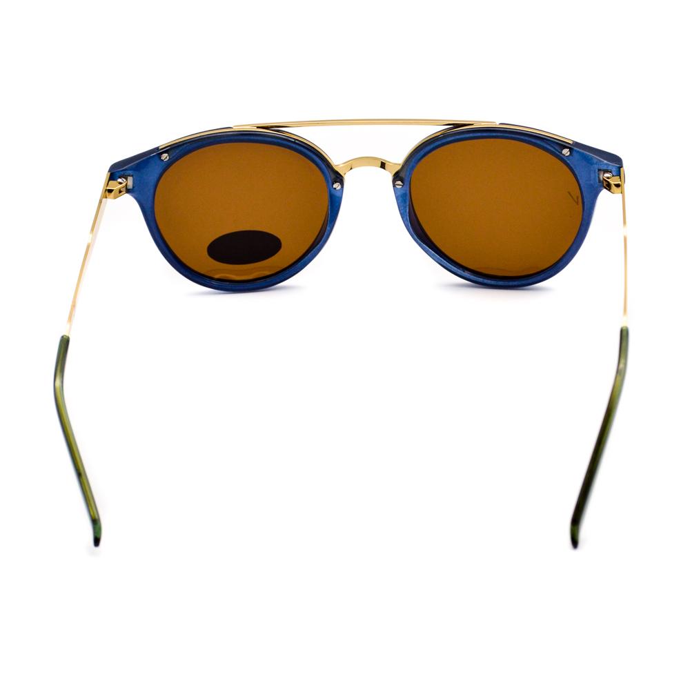 Velocity HA90173 Brown and Blue Metal Polarized Sunglass back view