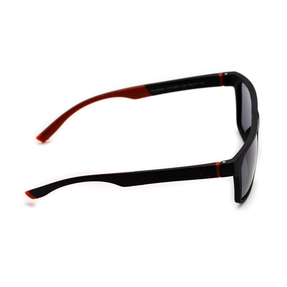 Velocity VC725PL C2A Black & Red Acetate Wayfarer Polarized Sunglass side view