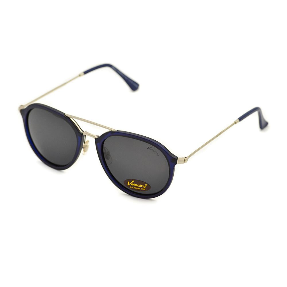 Velocity HA90118 Blue Aviator Polarized Sunglass left view