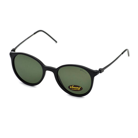 Velocity VC90226 Black & Green Acetate Round Polarized Sunglass left view