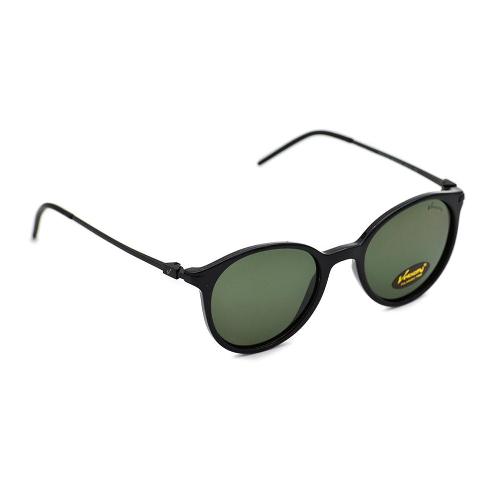 Velocity VC90226 Black & Green Acetate Round Polarized Sunglass right view