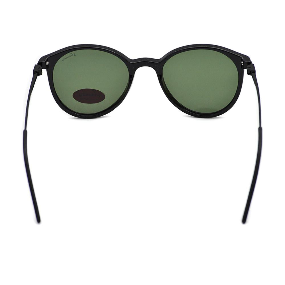 Velocity VC90226 Black & Green Acetate Round Polarized Sunglass back view