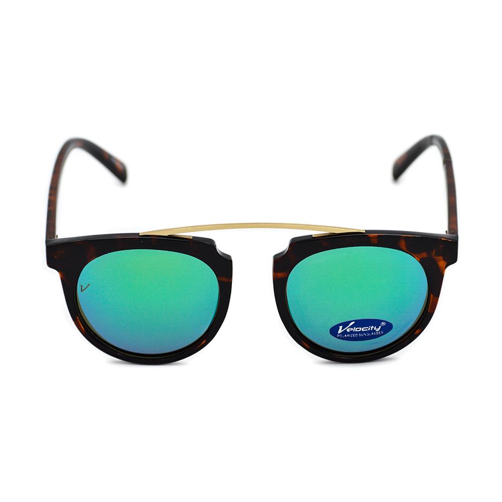 Velocity HA90187 Brown and Blue Reflector Polarized Sunglass front view