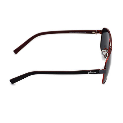 Velocity HA90153 Black and Red Metal Polarized Sunglass side view