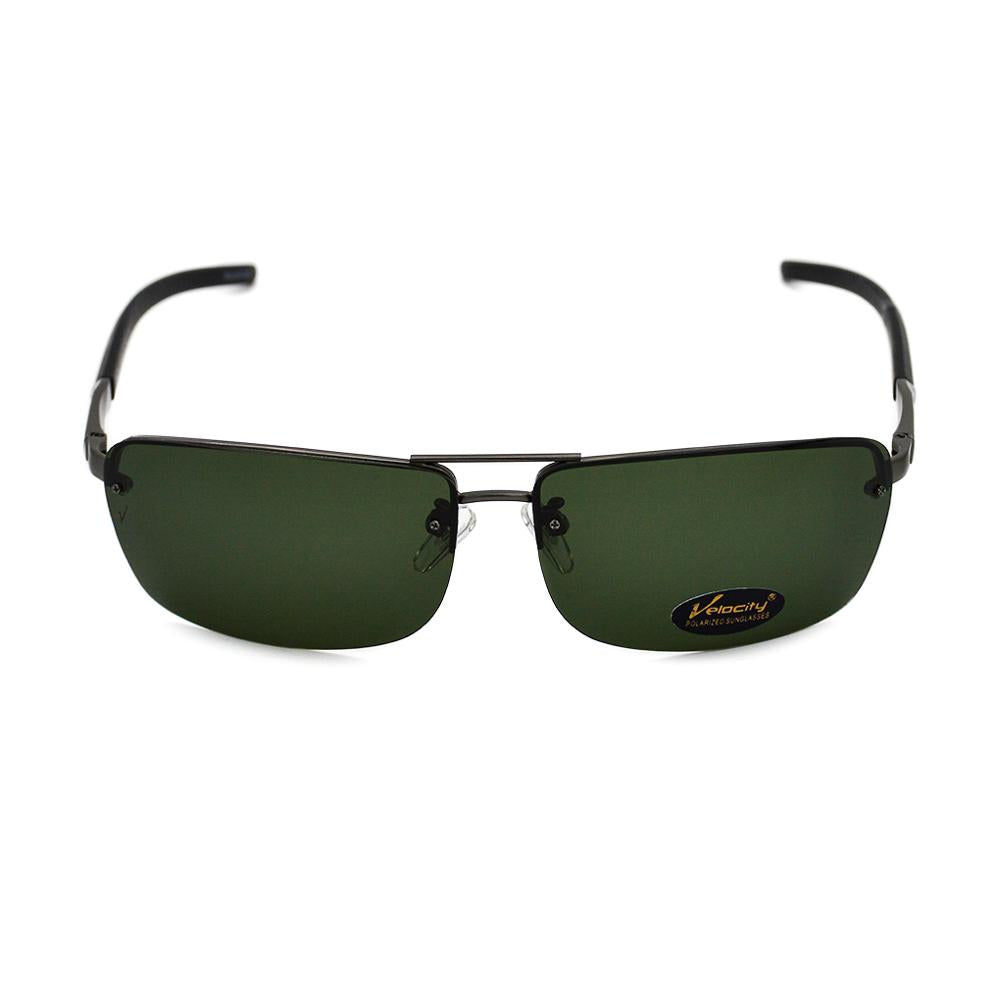 Velocity HA90539 Green and Gunmetal Polarized Sunglass front view