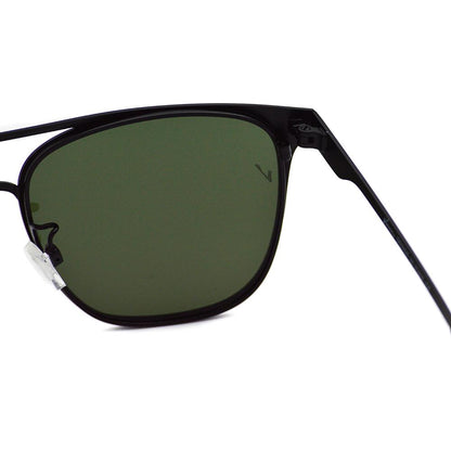 Velocity HA90525 Black and Green Wayfarer Metal Polarized Sunglass closeup view