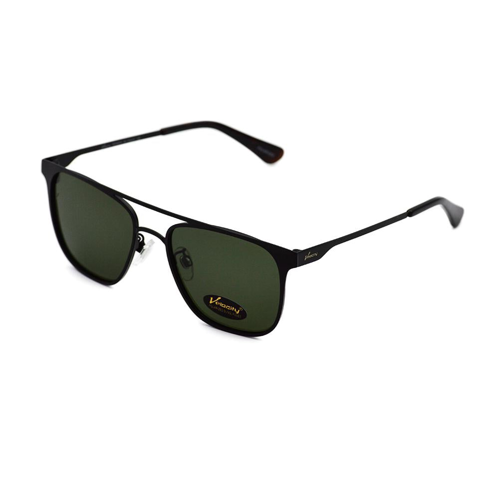 Velocity HA90525 Black and Green Wayfarer Metal Polarized Sunglass left view