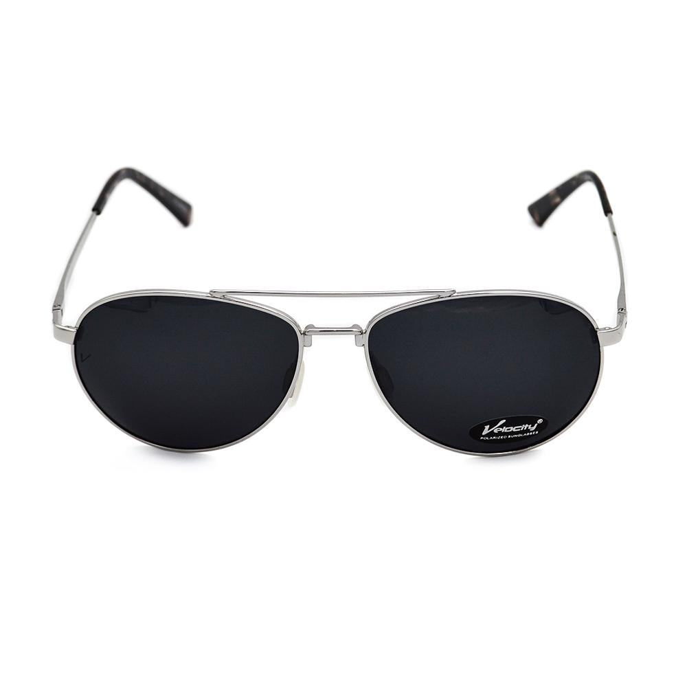 Velocity HA90166 Polarised Silver Aviator Sunglass front view