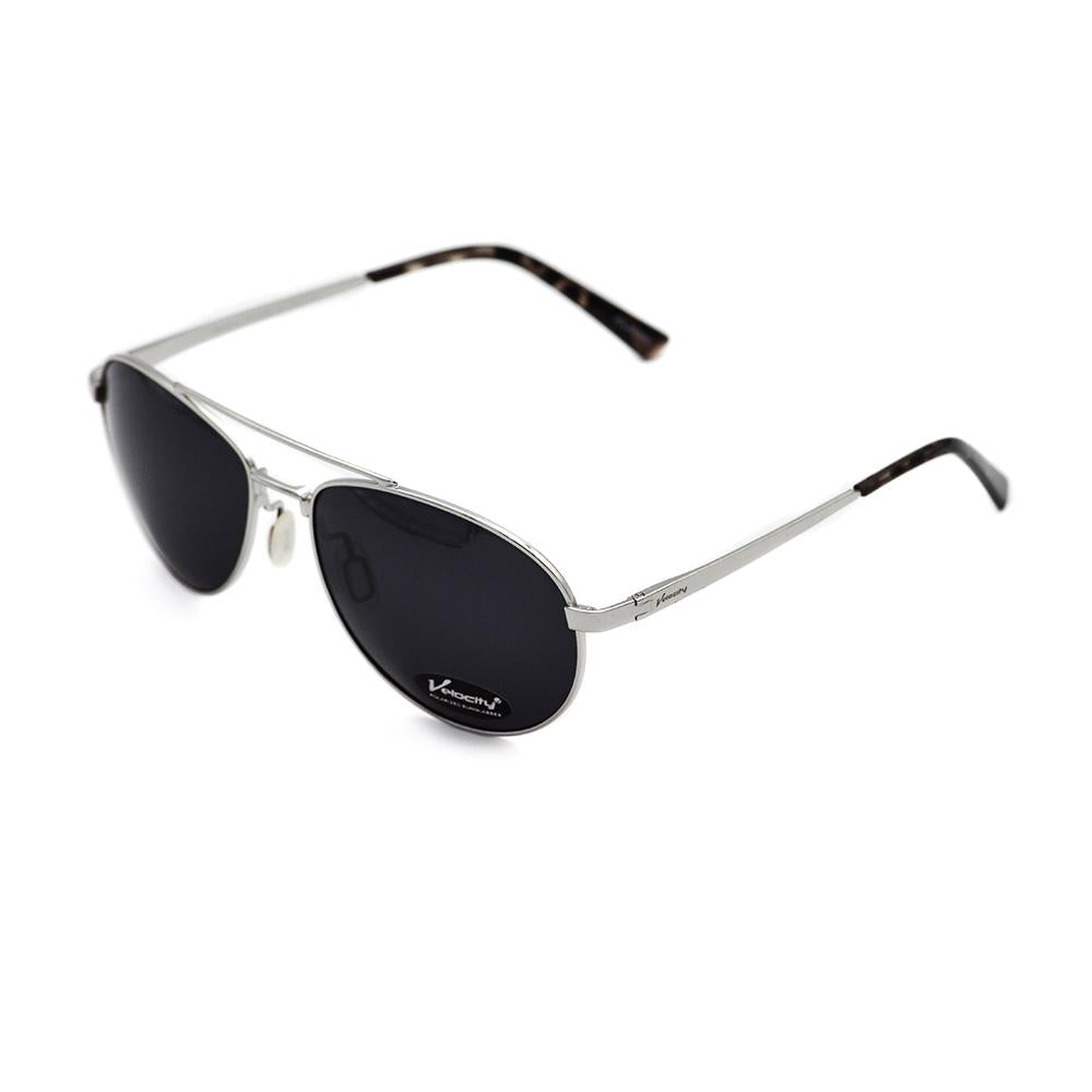 Velocity HA90166 Polarised Silver Aviator Sunglass left view