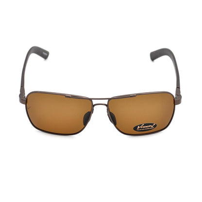 Velocity HA90148 Brown Rectangle Polarized Sunglass front view