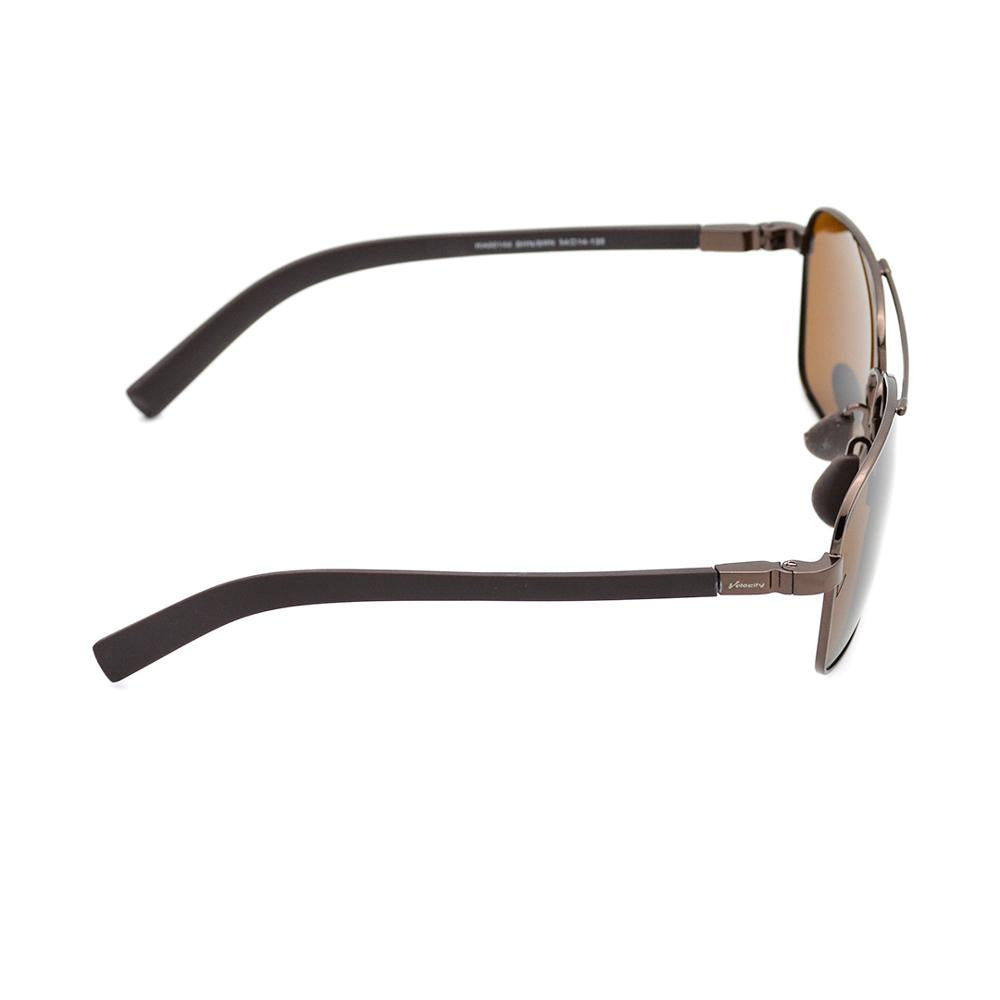 Velocity HA90148 Brown Rectangle Polarized Sunglass side view