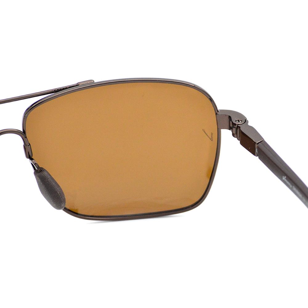 Velocity HA90148 Brown Rectangle Polarized Sunglass closeup view