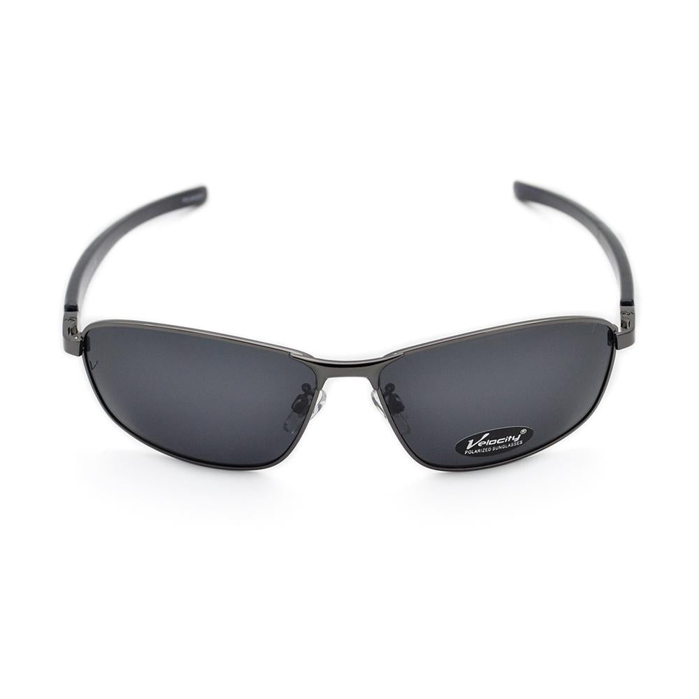 Velocity HA90161 Black Metal Polarized Sunglass front view