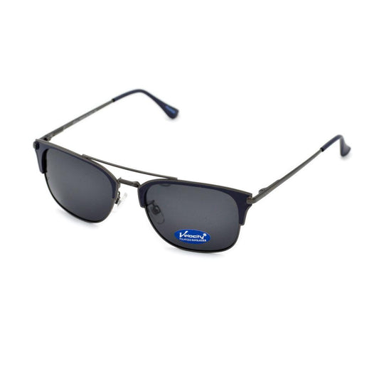 Velocity HA90180 Black and Blue Wayfarer Metal Polarized Sunglass left view