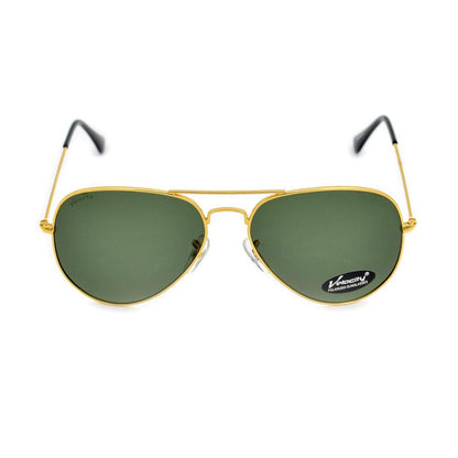 Velocity VC5120PL M3K Gold & Green Metal Aviator Polarized Sunglass left view