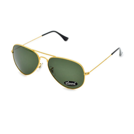 Velocity VC5120PL M3K Gold & Green Metal Aviator Polarized Sunglass left view