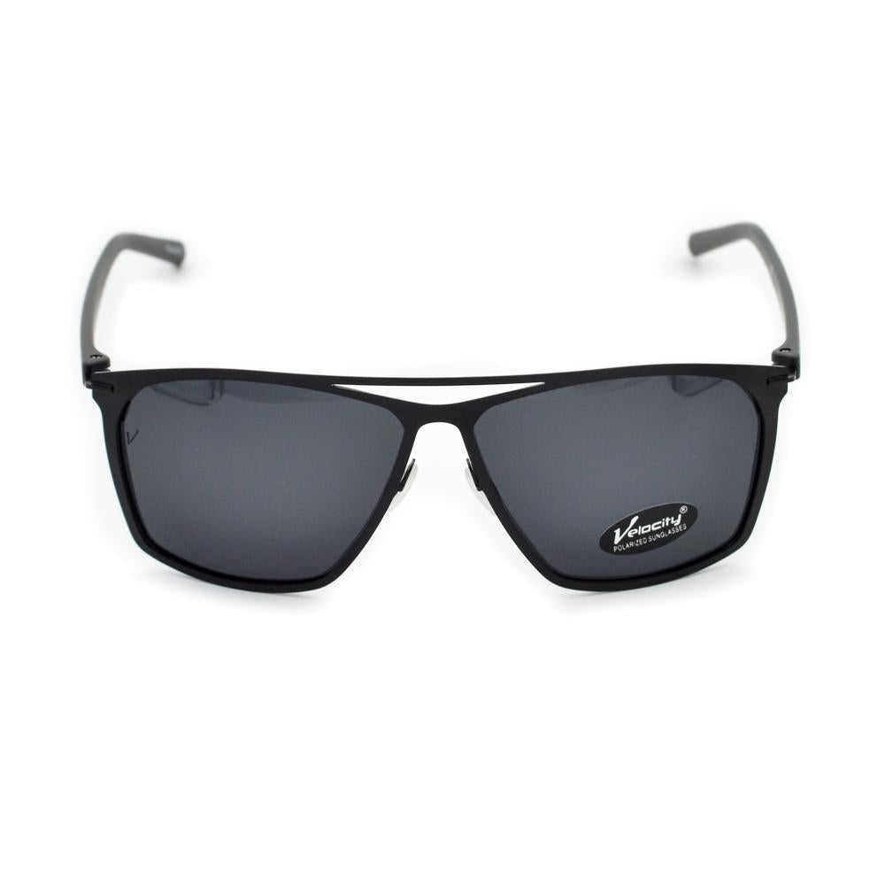 Velocity HA90184 Black Metal Polarized Sunglass front view