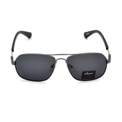 Velocity VC90215 (701) Gunmetal and Black Metal Polarized Sunglass front view