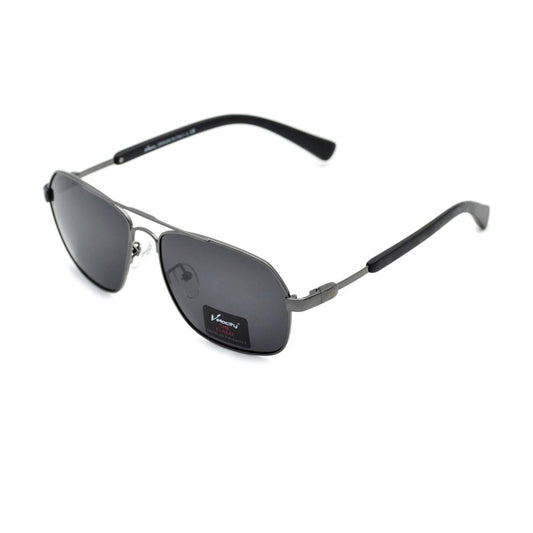 Velocity VC90215 (701) Gunmetal and Black Metal Polarized Sunglass left view