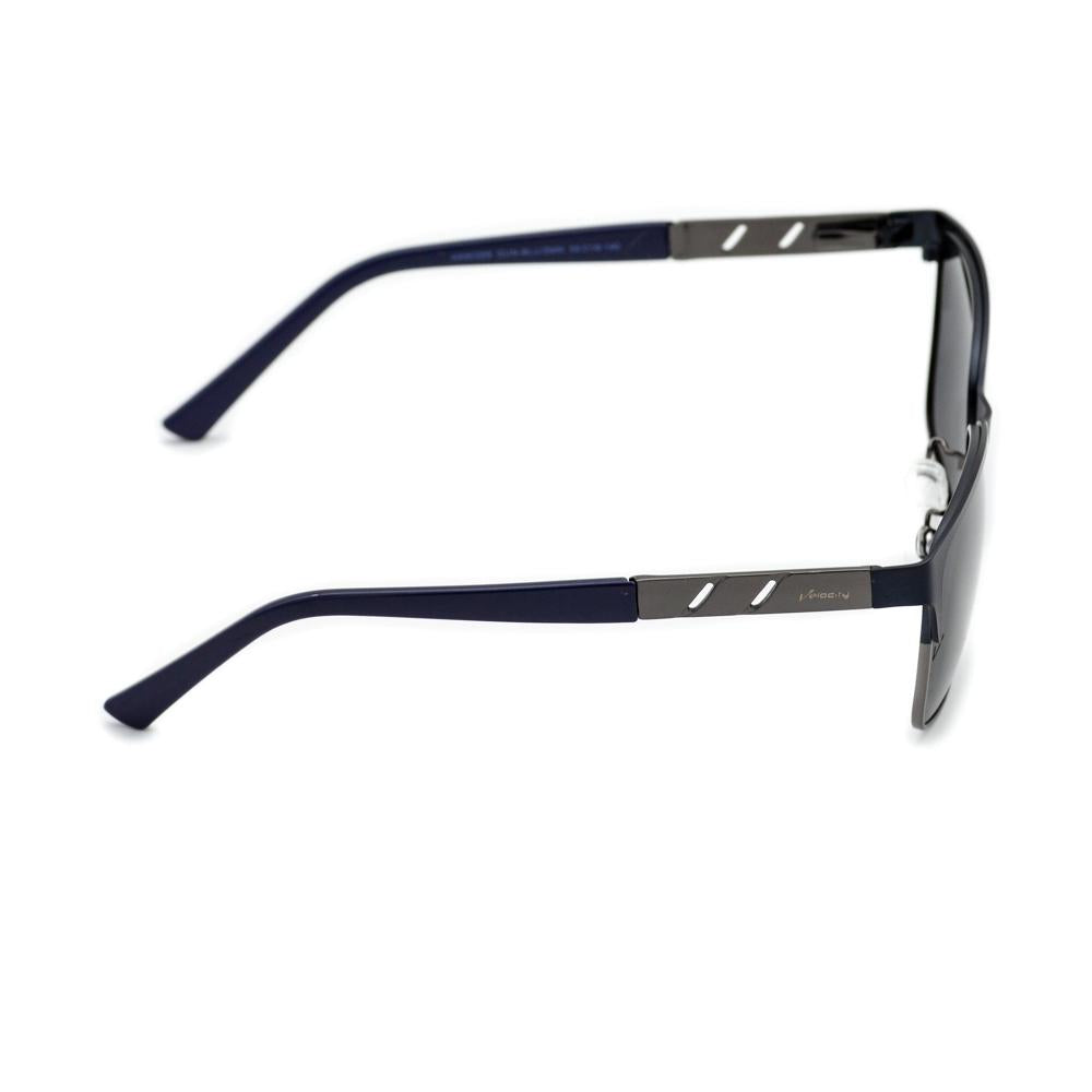 Velocity HA90268 Black and Blue Wayfarer Metal Polarized Sunglass side view