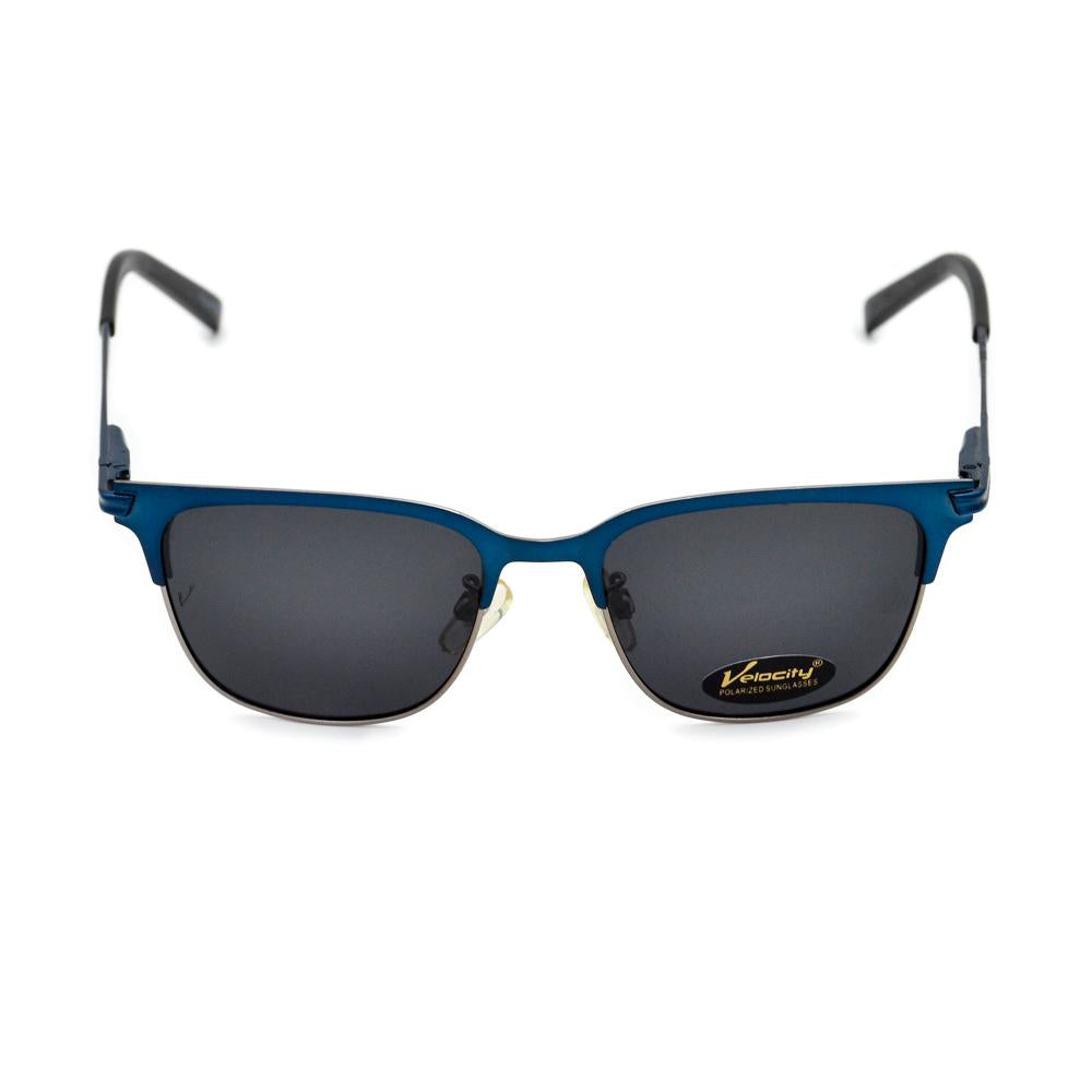 Velocity HA90531 Black and Blue Wayfarer Metal Polarized Sunglass front view