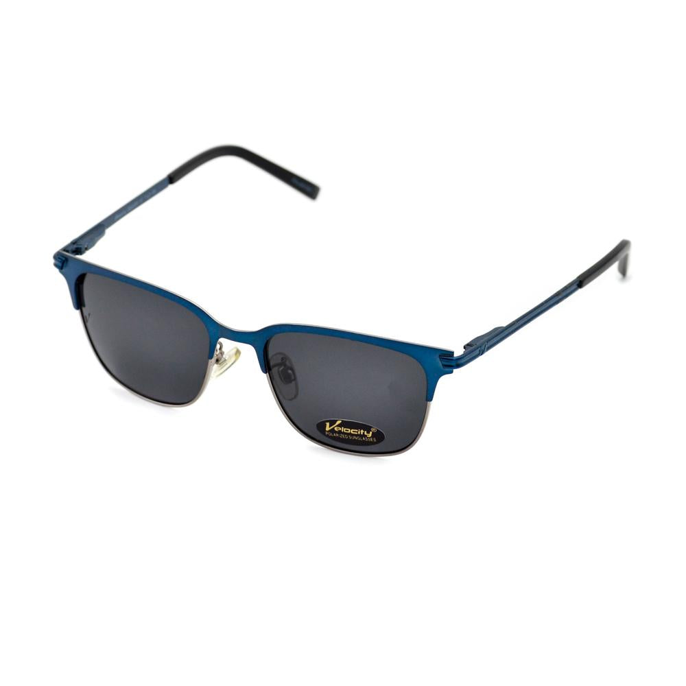 Velocity HA90531 Black and Blue Wayfarer Metal Polarized Sunglass left view